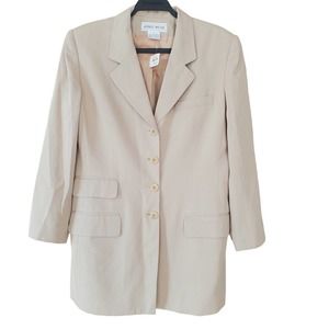 Jones Wear Vintage NWT Oversized Women's Blazer Single Breasted Sz 12 Tan Retro